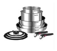 Tefal Lot de 10 poêles Ingenio Emotion en acier inoxydable, peu encombrantes, induction & four