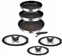 Tefal Ingenio Emotion Lot de 7 poêles avec couvercles en verre et poignée amovible 22/24/28 cm Revêtement anti-adhésif en acier inoxydable