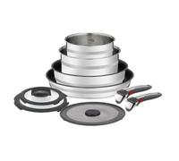 Jamie Oliver by Tefal L9769932 Ingenio Set de 9 pièces en acier inoxydable avec 2 poignées amovibles, 2 poêles revêtues, 2 casseroles et 3 couvercles Compatible induction