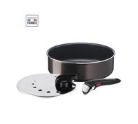 Tefal Ingenio L1509002 Lot De 3 Pieces, Sauteuse 24 Cm + Couvercle + Poignée, Pas D'induction, Antiadhésif, Fabriqué En Franc