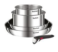Tefal Ingenio Lot 2 Poêles, 2 Casseroles et Poignée amovible, Induction, Acier inoxydable, Empilable, Revêtement antiadhésif, Compatible lave-vaisselle, Garantie 5 ans, Emotion L897S504