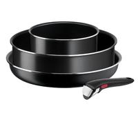 Tefal Ingenio Lot 4 pièces, Poêle 26 cm, Casserole 18 cm, Sauteuse 24 cm, Poignée amovible, Non induction, Revêtement antiadhésif, Empilable, Fabriqué en France, Easy Cook N Clean L1539002