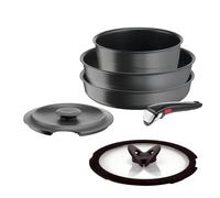 Tefal Ingenio Lot 6 Pieces, Induction, Fonte Aluminium, Antiadhésif, Poele, Cocotte, Couvercle Fonte + Verre, Inspiration L867s604