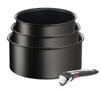 Tefal Ingenio Lot de 3 casseroles + poignée amovible, Induction, Revêtement antiadhésif, Empilable, Compatible lave-vaisselle, Fabriqué en France, Eco Resist On L7679202