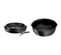 Tefal Ingenio, Lot de 3 pièces, Poêles 24 et 28 cm + poignée, Induction, Indicateur de démarrage de cuisson, Eco Resist On L7679302 & Ingenio Eco Resist Poêle profonde 26 cm, Induction