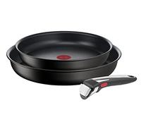 Tefal Ingenio Lot de 3 pièces, Poêles antiadhésives 24/28 cm + poignée amovible, Induction + four, Revêtement antiadhésif, Empilable, Fabriqué en France, Unlimited On L3959143
