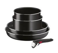 Tefal Ingenio Lot de 5 pièces, Poêles 24/26 cm, Casseroles 16/18 cm, Poignée amovible, Non induction, Revêtement antiadhésif, Empilable, Fabriqué en France, Easy Cook and Clean L1539202