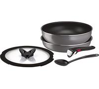 Tefal Ingenio Neo Phrase Grey Basic Set 5 pièces avec poignée amovible Compatible avec feu à gaz Gris anti-adhésif L16190