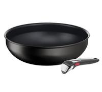Tefal - Ingenio Poêle Wok Eco Resist On avec poignée amovible - 28 cm | Poêle Wok compatible induction - Revêtement Titanium anti-rayures - Empilable pour gain de place