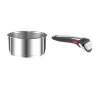 Tefal Ingenio Preference Casserole 22 cm, Empilable, Acier inoxydable, Induction, Polyvalence & Ingenio Poignée amovible Premium noire, Empilable, Verrouillage sécurité 3 points