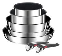 Tefal Ingenio Préférence Inox + antiadhésif Batterie de cuisine 7 pièces Induction Lot 7 pièces : Poêles 24/28 cm + Casseroles 16/20 cm + Sauteuse 24 cm + 2 poignées amovibles