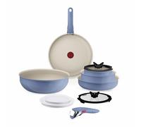 Tefal Ingenio Serenity, Batterie de cuisine 11pièces, Revêtement antiadhésif, Induction, Empilable, L829SB04 BLUE