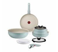 Tefal Ingenio Serenity, Batterie de cuisine 11pièces, Revêtement antiadhésif, Poignées amovibles sécurisées, Design empilable, Induction, L828SB04