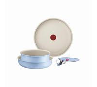 Tefal Ingenio Serenity, Batterie de cuisine 4pièces, Revêtement antiadhésif, Poignée amovible sécurisée, Design empilable, L827S404
