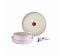 Tefal Ingenio Serenity, Batterie de cuisine 4pièces, Revêtement antiadhésif, Poignée amovible sécurisée, Design empilable, L830S404