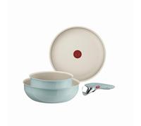 Tefal Ingenio Serenity L8284S04 Mineralia Batterie de cuisine 4 pièces avec revêtement anti-adhésif, peu encombrant, empilable, pour tous types de feux, passe au lave-vaisselle, Eucalyptus,