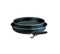 Tefal Lot de 2 poêles aluminium L7239103 – 24 et 28 cm + 1 poignée noir – gris G