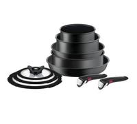 Tefal L76491 Ingenio Ultimate Set de 10 ustensiles de cuisine empilables avec revêtement anti-adhésif et indicateur de température Noir