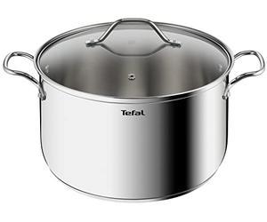 Tefal Intuition XL Grande marmite inox 28 cm / 8 L, Induction, Garantie 5 ans, Acier inoxydable 18/10 première qualité, Taille XL, Poignées robustes, Couvercle verre B8646404