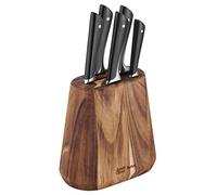 Tefal JAMIE OLIVER by Bloc + 5 Couteaux de cuisine, Chef 20 cm, Santoku 16.5 cm, Pain 20 cm, Utilité 12 cm, Office 9 cm K267S556
