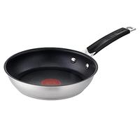 Tefal Jamie Oliver by E51202AZ Poêle à frire, antiadhésive, en acier inoxydable, poignée rivetée avec insert en silicone, signal thermique, durable, 20 cm