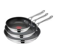 TEFAL JAMIE Oliver Cook Smart Lot de poêles 20/24/28 cm | E310S3 | Titanium sûr 2 x revêtement anti-adhésif | Thermo-Signal | Technologie d'induction Thermo-Fusion Integral | Poignée ergonomique