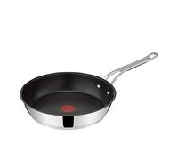 Tefal Jamie Oliver Cook's Classics E3060734 Poêle à frire en acier inoxydable, revêtement antiadhésif, indicateur de chaleur, 100% sûr, poignée en silicone rivetée, passe au four, poêle à induction