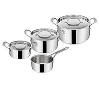 Tefal Jamie Oliver Cook's Classics E307S734 Lot de 7 casseroles avec couvercle en acier inoxydable Compatible avec tous les types de plaques de cuisson Passe au four 16 cm 20 cm