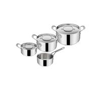 Tefal Jamie Oliver E307S7 Set 4 Casseroles Inox 16/16/20/24cm Compatible Induction/Gaz/Vitrocéramique/Halogène/Plaque Etanche, Couvercles Inox, Four 250°C