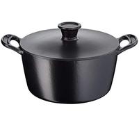Tefal Jamie Oliver Premium fonte d'acier Faitout 24 cm + couvercle, Cuisson sûre, Revêtement émaillé, Répartition homogène de la condensation, Compatible four, Induction E2124655