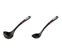 Tefal K2060114 Ingenio Louche ustensile de Cuisine Noir résistant sans bisphénol & K2060514 Ingenio Cuillère ustensile de Cuisine Noir résistant sans bisphénol A avec Insert Silicone