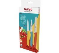 Tefal K273S3 Set de Couteaux Colorfood 3 pièces, Couteau Universel (10 cm) / Éplucheur (8 cm) Dentelé, Éplucheur lisse (8 cm), Acier Inoxydable Allemand, Résistant à la Corrosion, Ergonomique, Sûr