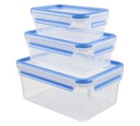 Tefal K3028912 - Masterseal Fresh - Boîte plastique de conservation alimentaire - Set 3 boîtes 2.30L+1L+0.55L - Bleu