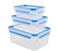 Tefal Boîtes conservation Masterseal Fresh K3028912 - Lot 3 (2,3L+1L+0,55L) Hermétiques Bleu