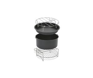 Tefal Kit de 4 Accessoires pour Easy Fry XL : Moule à Gâteau, Plat à Pizza, Support à Brochettes et Support Métallique - Revêtement Antiadhésif - Compatible EY20 / EY40 - XA112010