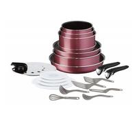 Tefal Ingénio Essential Batterie Cuisine 20 p, Tous Feux sauf Induction, Casseroles, Poêles, Couvercles Hermétique + Anti-Gras, Sauteuse, Cuillère, Spatules, Louche, Fouet, Poignées Classic L22890AZ