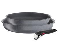 Tefal L3969102 Ingenio Natural Force Lot 2 Poeles 24/28 Cm + Poignee Antiadhesif, Tous Feux Dont Induction