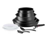 Tefal L3999402 Ingenio Black Stone Set 10 Pieces Tous Feux Dont Induction, Antiadhesif, Fabrique En France Noir