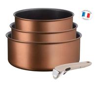 TEFAL L6759003 Lot 3 casseroles 16/18/20 cm INGENIO ECO-RESPECT - 1,5/2,1/3 L - poignée amovible argile moonlight - Tous feux