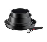 Tefal L76495 Ingenio Ultimate Batterie de cuisine 5 pièces | Empilable | Revêtement antiadhésif | Convient pour l'induction | Indicateur de température du signal thermique | Noir | 5 pièces