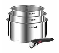 TEFAL L896S404 INGENIO EMOTION Set 3 Casseroles 16/18/20 cm+1 poignée - Inox - Tous feux dont induction