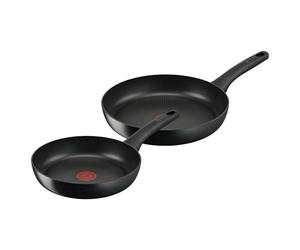 Tefal Lot 2poêles 24/28cm, Induction, Revêtement antiadhésif résistant, Sûr, Indicateur de chaleur, Thermo-Signal, Poignée ergonomique, Hard Titanium Pro G2889032