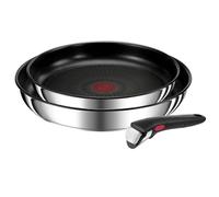 tefal lot de 2 poêles 22/26cm inox + poignée L9739002