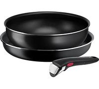 Tefal Lot de 3 casseroles et poêles à frire L16390 pour feu à gaz, sans substances toxiques telles que le PFOA, Ingenio Neo Family Set 3, anti-adhésif, longue durée de vie, noir