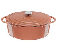 Tefal Lov Cocotte ovale 34 x 26 cm en fonte d’acier, Induction intégrale + four, Revêtement intérieur émaillé, Robuste et écodesign, Cuisine saine, Ebook de recettes inclus, Terracotta E2600605
