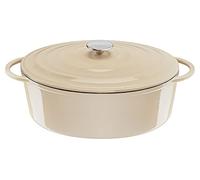 Tefal LOV Cocotte ovale en fonte émaillée avec couvercle - 34 cm, 7,2 l, tous types de plaques, casseroles en fonte, passe au lave-vaisselle, crème, E2590604