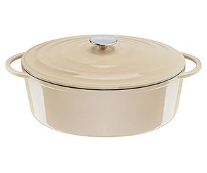 Tefal LOV Cocotte ovale en fonte émaillée avec couvercle - 34 cm, 7,2 l, tous types de plaques, casseroles en fonte, passe au lave-vaisselle, crème, E2590604