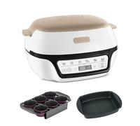 Tefal Machine à gâteau intelligente, 5 programmes automatiques, Réglage idéal de la température et du temps, Moule en aluminium antiadhésif, 6 Moules à muffins Creabake, Cake Factory KD804910
