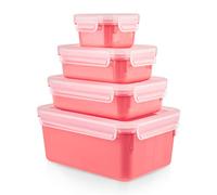 Tefal Masterseal Colour Edition Terracotta rectangulaire Set 4 pièces, 100% hermétique, 100% sans danger, Compatible lave-vaisselle, Coloris tendance N1030910