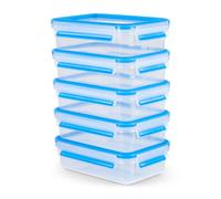 TEFAL MASTERSEAL FRESH 0,8 L, Lot de 5 boîtes alimentaires rectangulaires en plastique, Hermétique, Compatible micro-ondes